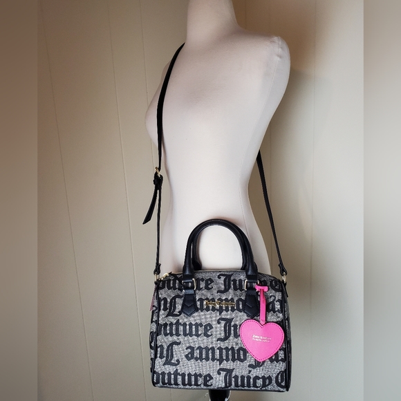 JUICY COUTURE black beige satchel crossbody bag - Picture 2 of 6